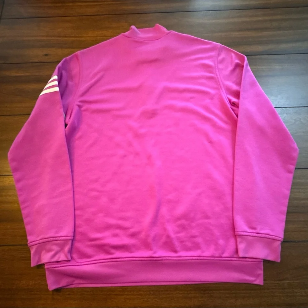 Adidas Men’s Golf Climalite 1/4 Zip Long Sleeve Pullover Athletic Pink Sz Medium